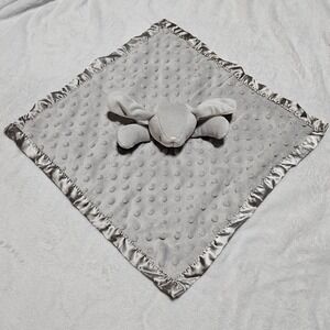 Pro Goleem Gray‎ Bunny Lovey Security Blanket Minky Dot Satin Trim 16x16